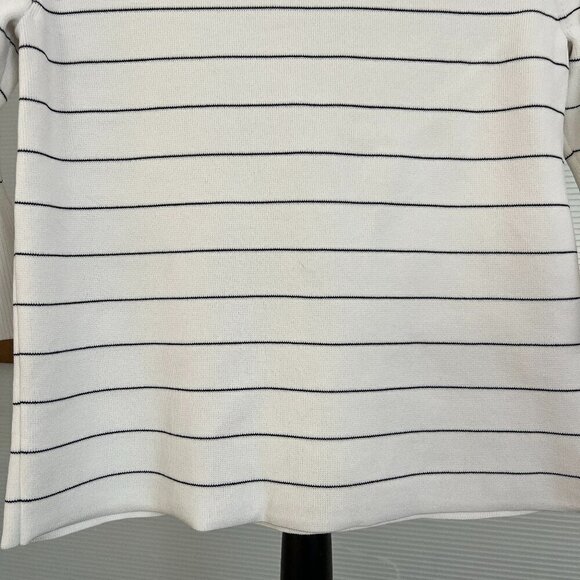 Boss Hugo Boss Fenella White Black Stripe Knit Pullover 3/4 Bell Sleeves Sz M - Picture 5 of 16